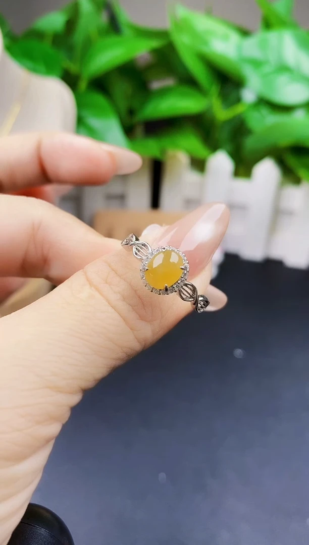 翡翠戒指银S925镶嵌12