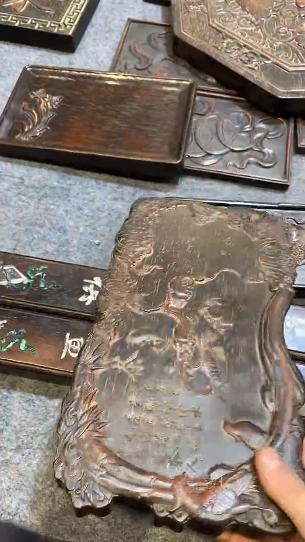 木紫檀木雕刻板一物一拍