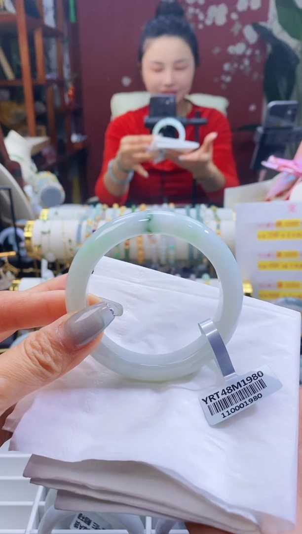 【闪购商品】翡翠手镯未镶嵌50湖水绿53-55/12.0*8.7