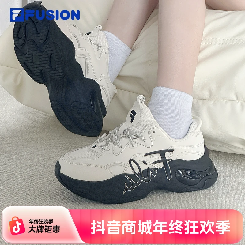 FUSION斐乐泡泡鞋女鞋厚底增高老爹鞋秋透气休闲运动鞋琥珀流光风