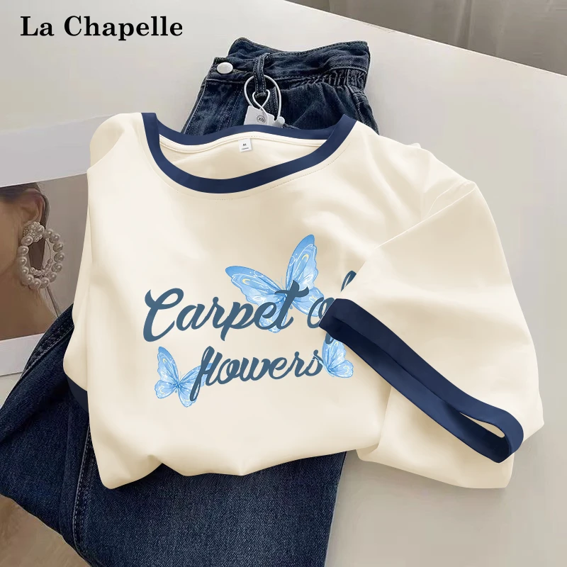 拉夏贝尔欧若风韩系短袖T恤女款爆款2025新款小众女装洋气上衣服