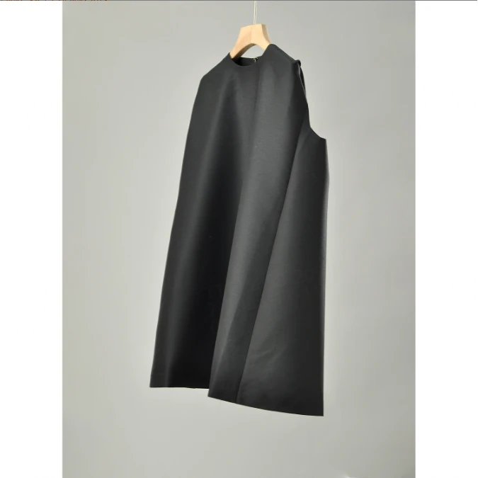 YIWEN-【限定款】静奢款真丝羊毛时尚无袖A字裙QZ0032