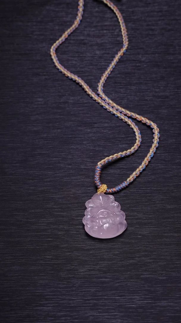 【闪购商品】水晶A37粉晶将军狐雕刻件未镶嵌多样性发其一