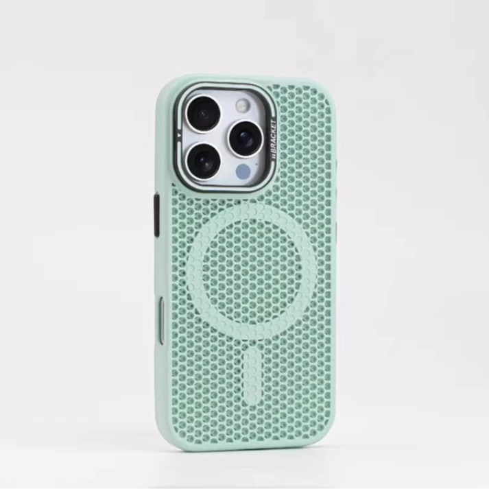 适用苹果手机壳iphone17/16/15promax散热磁吸镜头支架成熟保护套