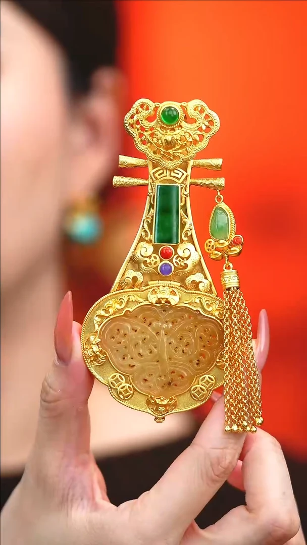 吊坠(不含链)银S925镶嵌翡翠小*新款