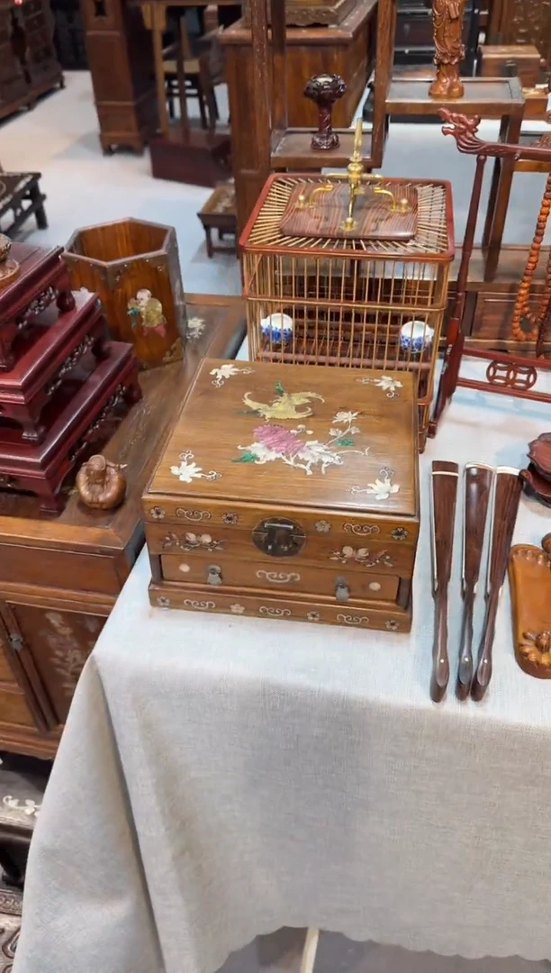 木花梨 方首饰盒