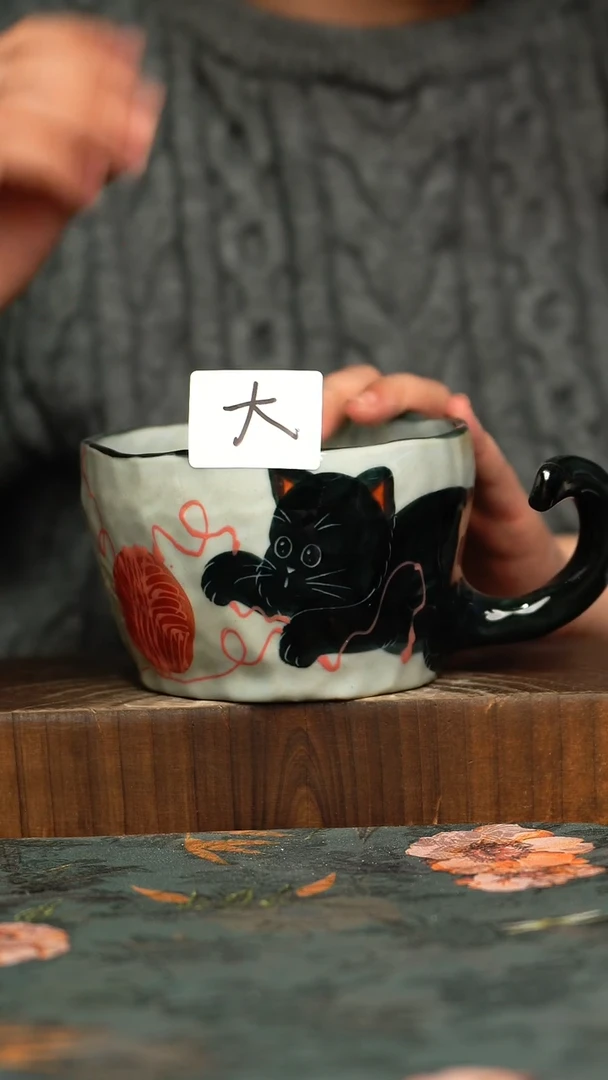 杯釉下彩手工手绘同款陶器