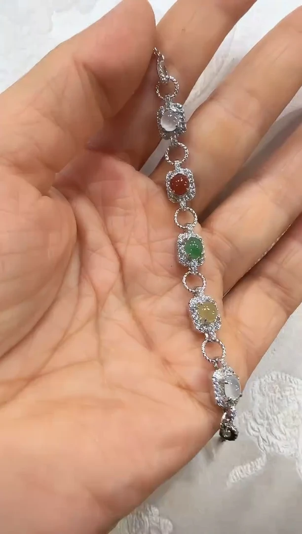 翡翠银S925镶嵌颈饰国风