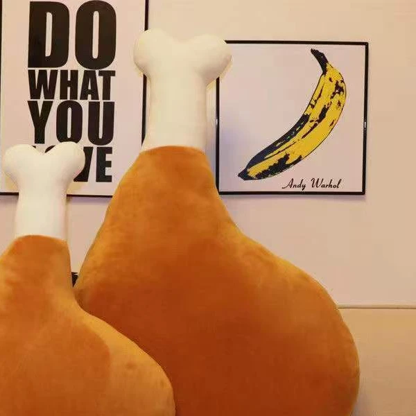 创意大鸡腿毛绒玩具可爱公仔睡觉抱枕靠垫精致80cm