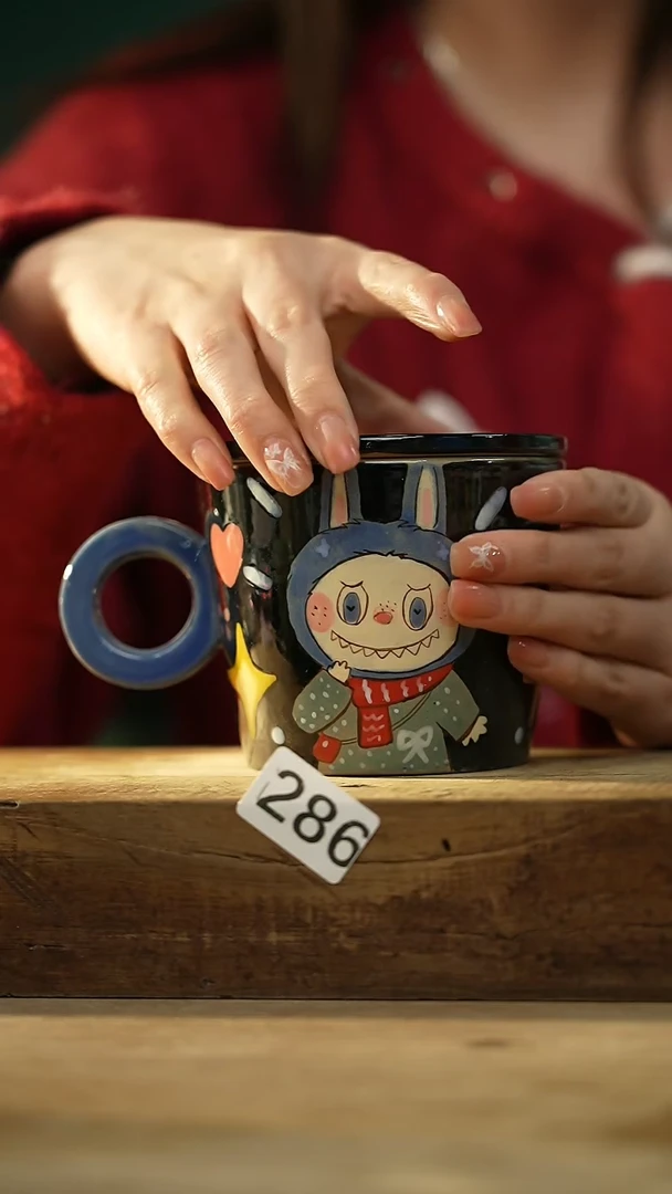 【闪购商品】瓷片设计师手作款 手绘咖啡杯  大乘