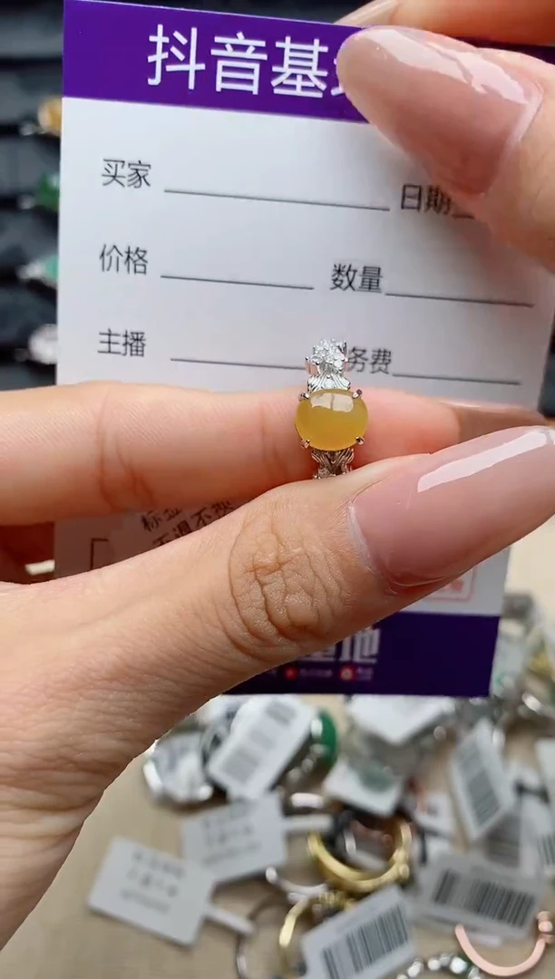 银S925镶嵌戒指翡翠1