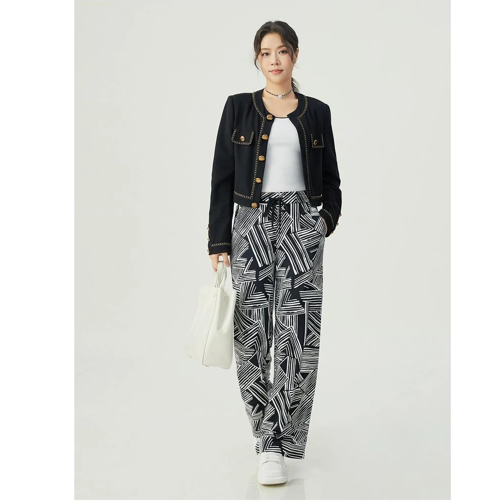 GIRDEAR/哥弟高腰冰感针织丝滑云朵养肤显瘦窄版直筒裤1100408