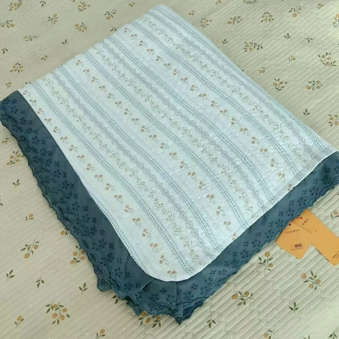 皱皱纱双层纱四季通用2025A类母婴床盖榻榻米双面床单罩加厚爆款