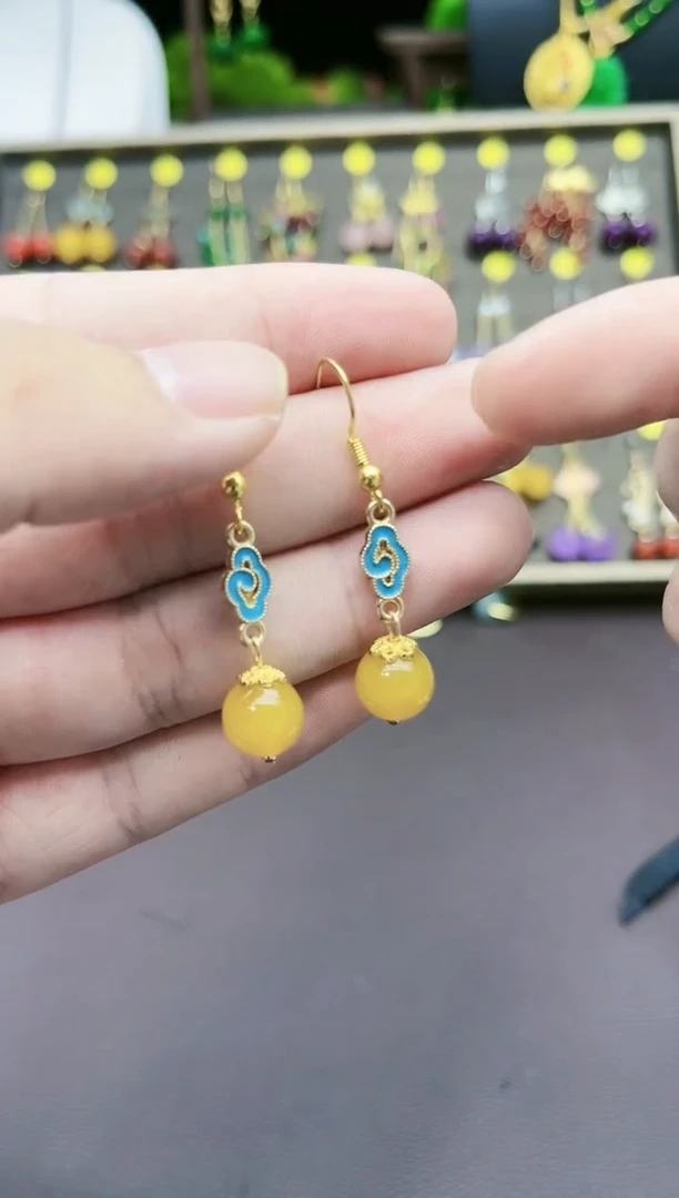 【闪购商品】玛瑙/玉髓耳钉银S925镶嵌533000