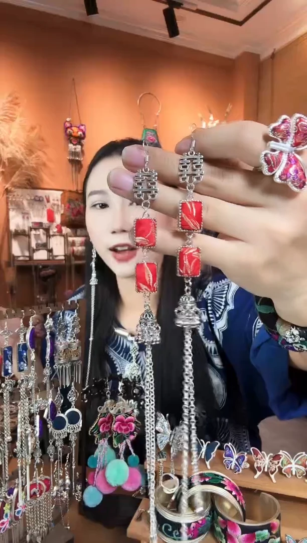 刺绣纯手工民族风耳环