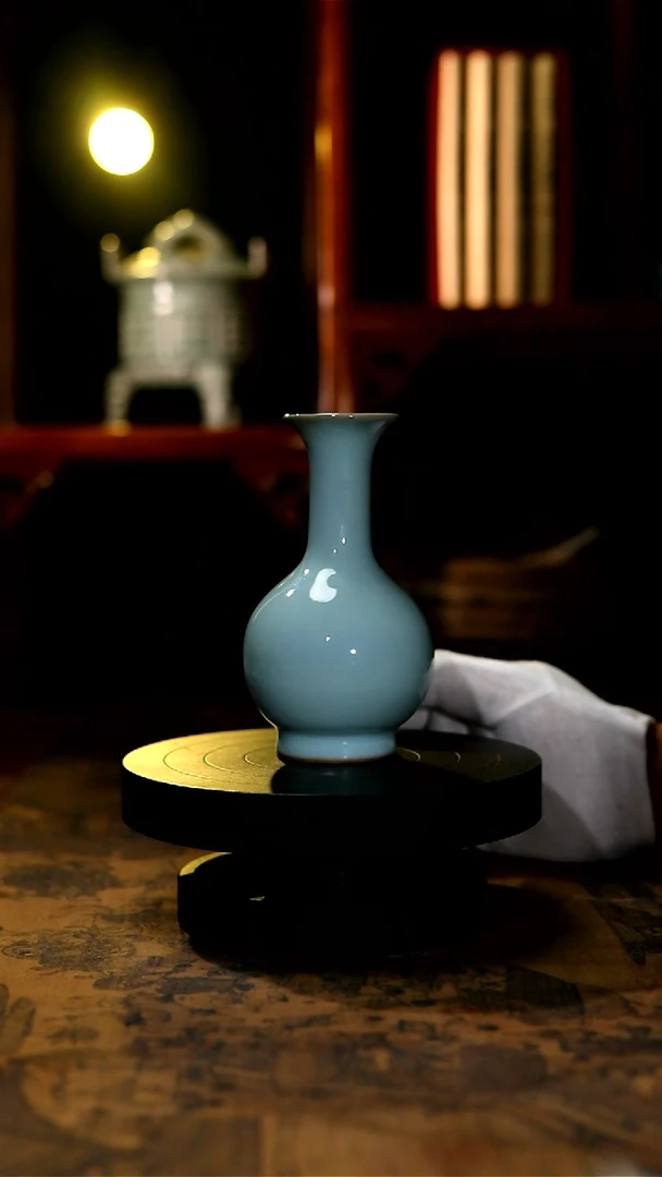 【闪购商品】原矿天青釉老款小长颈