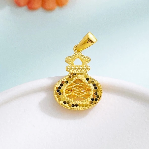 足金999 拉丝鱼鳞福袋吊坠