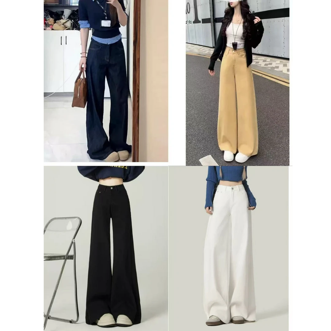 美式复古阔腿牛仔裤女2025年夏季新款百搭宽松显瘦垂感拖地裤