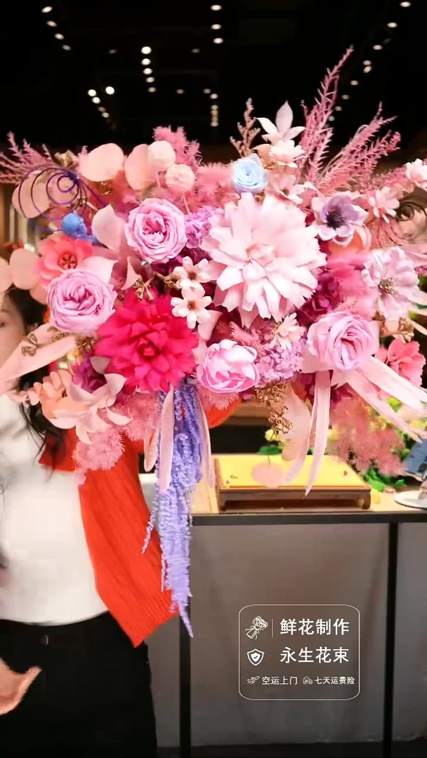 手工艺品琉璃手工花器花束空运包邮送货上门-以图片为准