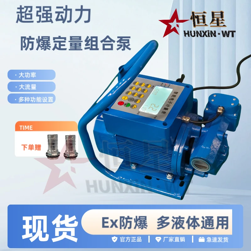 恒星电动抽油泵柴汽油12v24v220v防爆加油机车载加油枪计定量泵