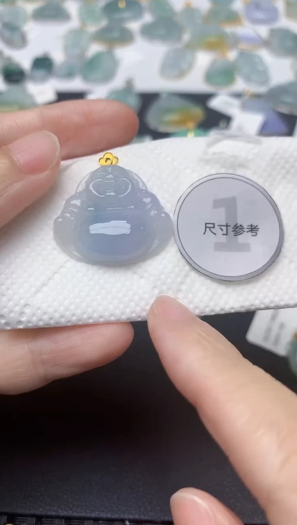 翡翠18K金镶嵌颈饰天然缅甸A货翡翠