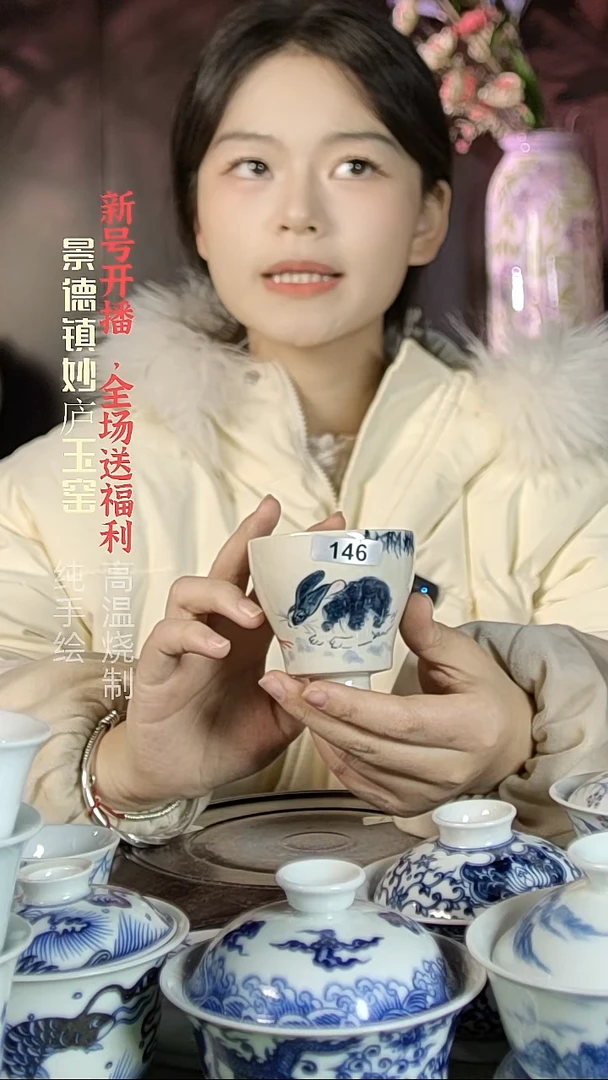 盘陶妙庐玉窑草木灰手握杯146微瑕