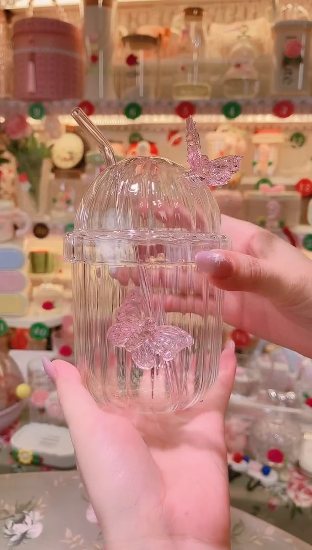 其他品质好发货快放心拍！蝶恋花吸管杯