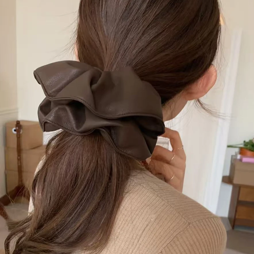 木木（RZ7233） PU皮质超大号大肠木耳边显发量发圈发绳