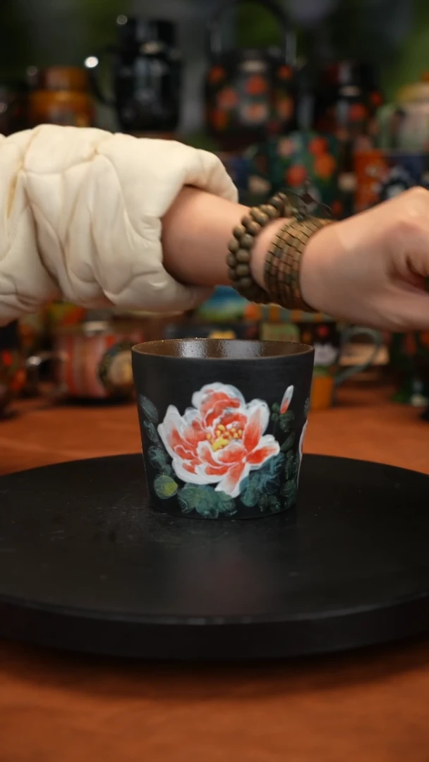 紫砂油画 手绘釉下彩