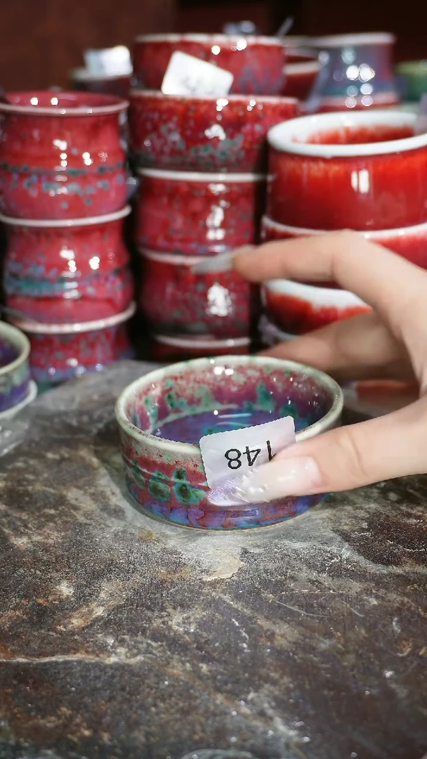 摆件陶精品窑变钧瓷茶器