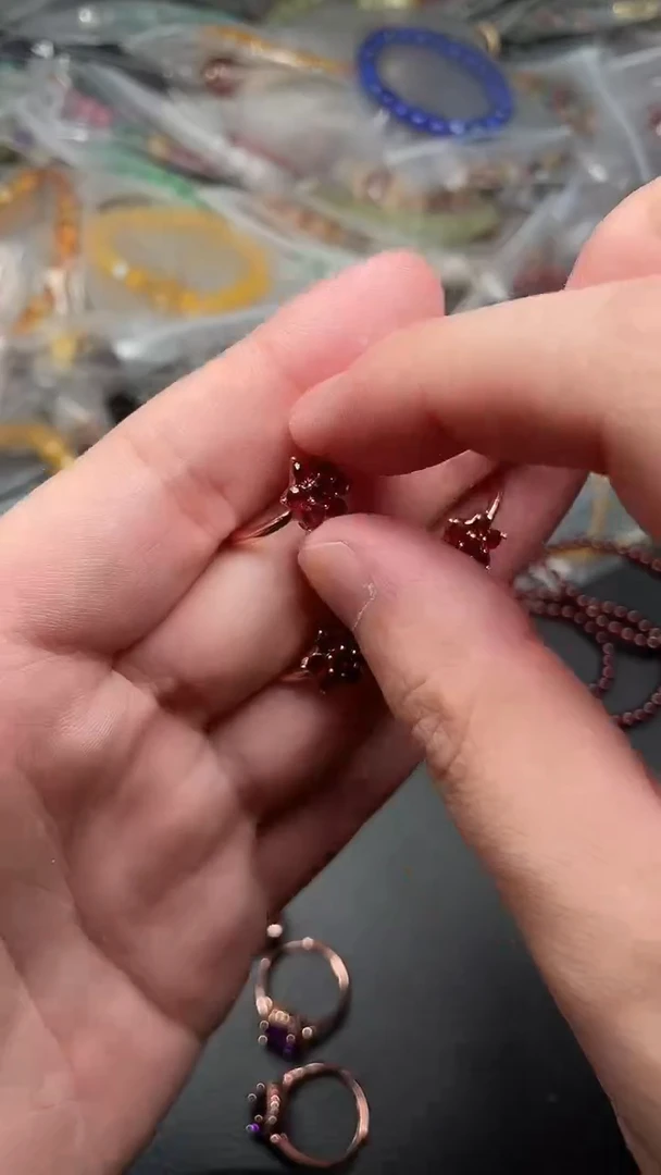 未镶嵌戒指石榴石多样性发货拍一发一
