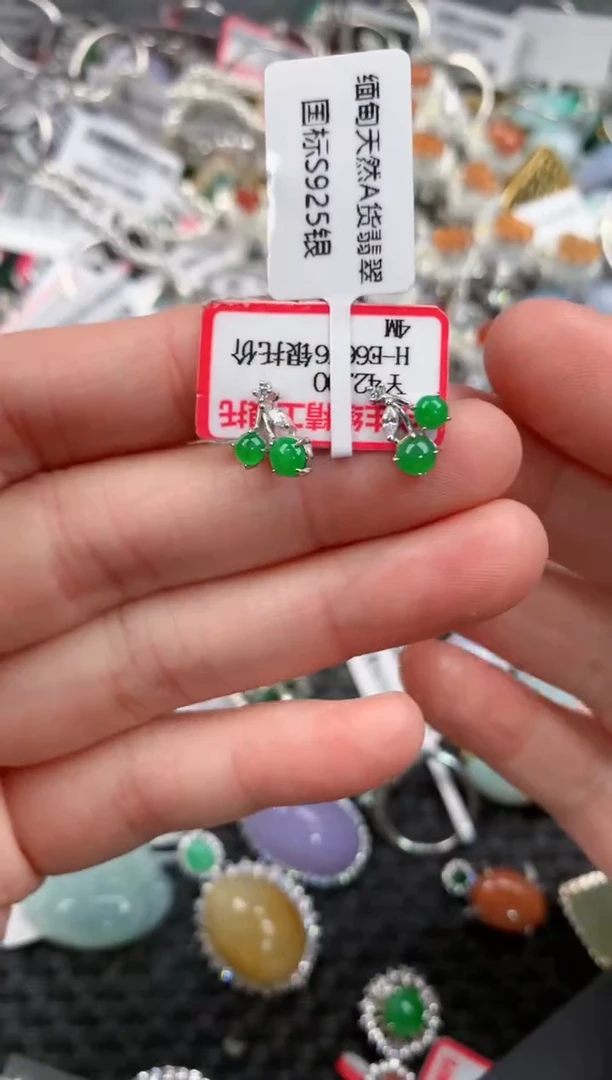 银S925镶嵌戒指翡翠999---2