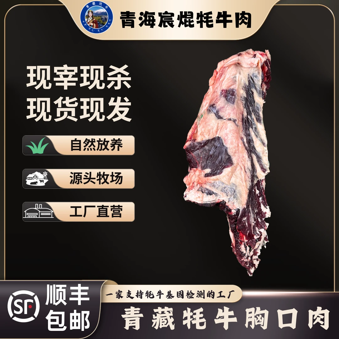 青藏高原新鲜牦牛胸口肉4斤顺丰包邮