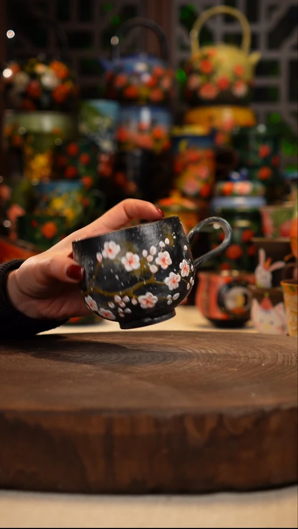 紫砂油画手绘釉下彩