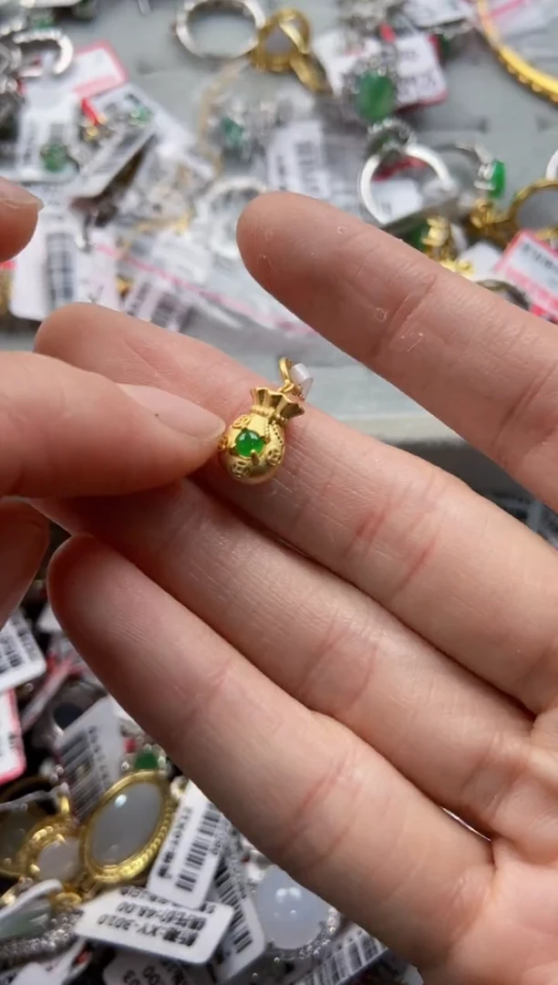 翡翠戒指银S925镶嵌666-----------7