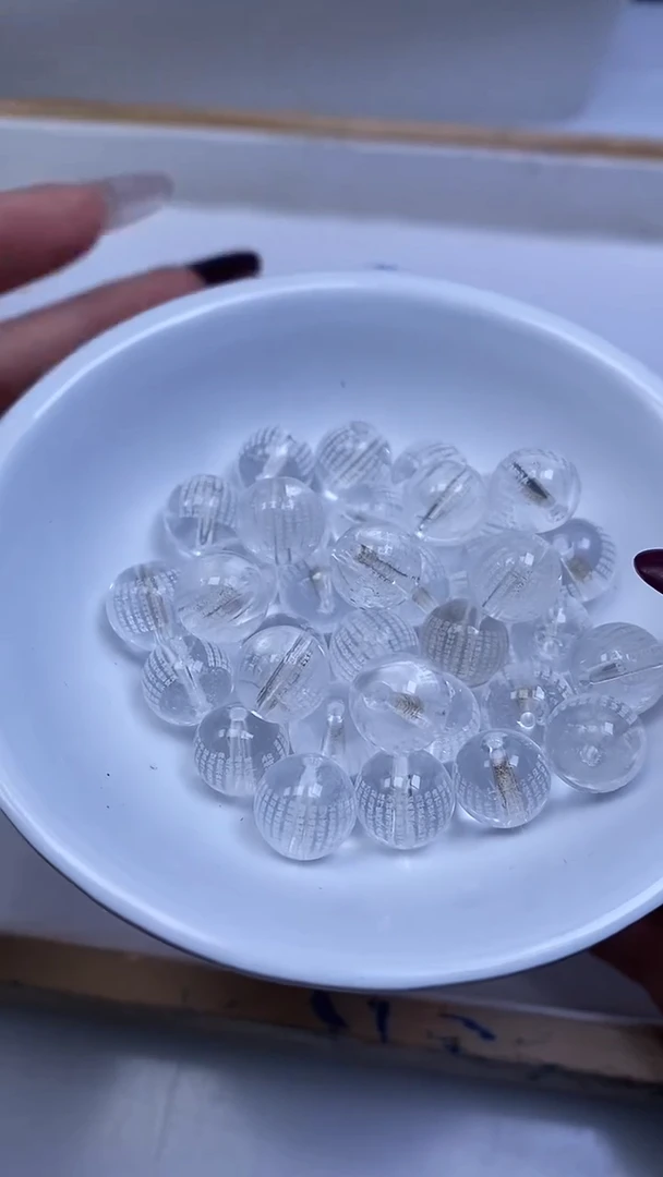 未镶嵌珠宝半成品水晶M881 白水晶 白心经10mm3个6.8元