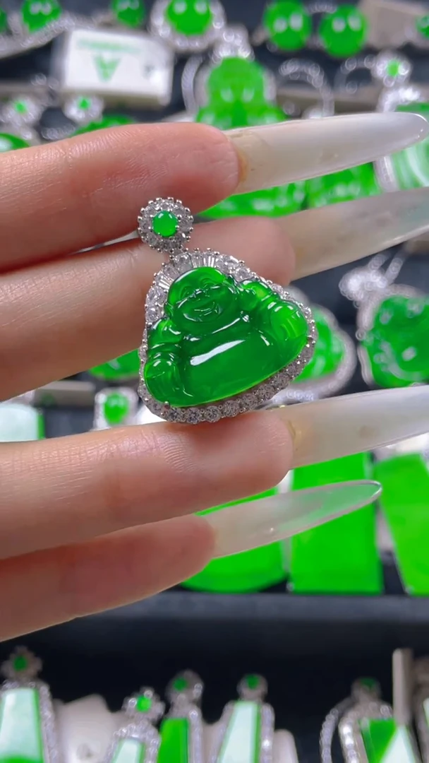 颈饰银S925镶嵌翡翠11