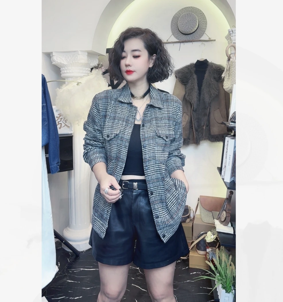 Q25 92920 翻领衬衣潮流长袖衬衫百搭复古宽松休闲外套
