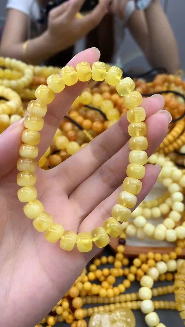 裸石蜜蜡未镶嵌手串
