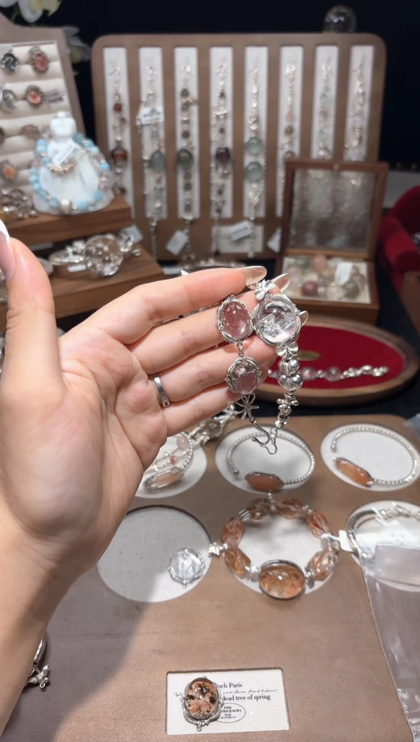 水晶手链银S925镶嵌?***寶设计款式