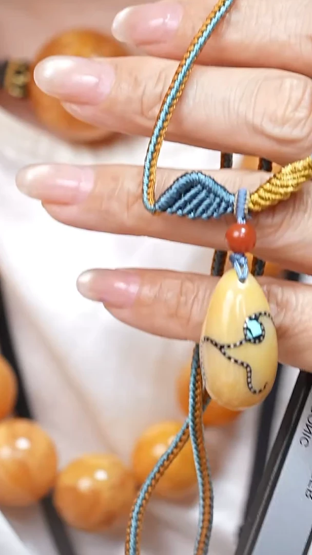 蜜蜡颈饰未镶嵌2392天然蜜蜡珠宝奇石云端妖孽妖花全部保真