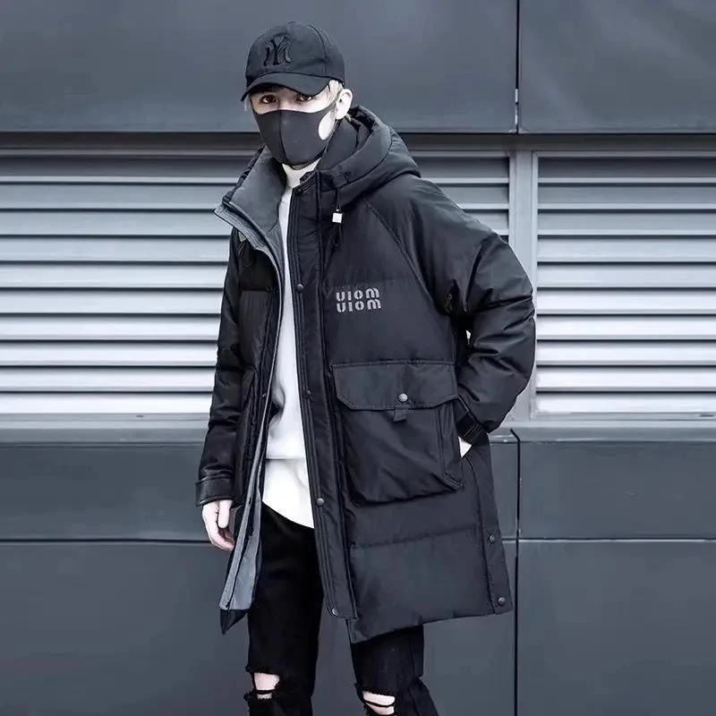 【石头清货价】青年中长款防寒羽服男士加厚宽松潮牌外套5511