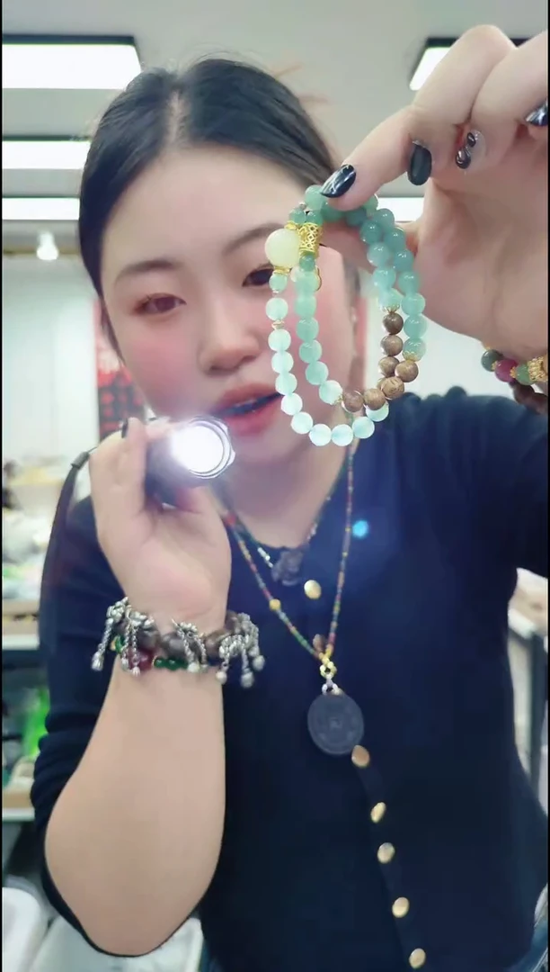 【闪购商品】翡翠手链未镶嵌1212蓝水双圈