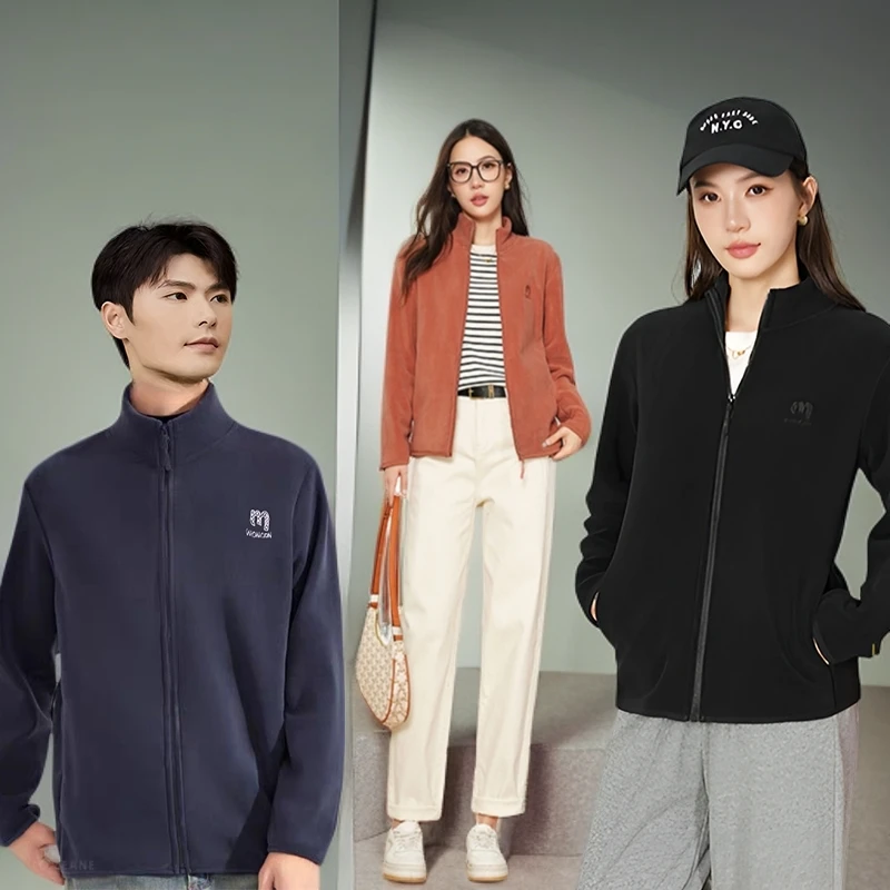 双面奥粒绒高弹软糯立领休闲外套 御寒锁温保暖加绒卫衣4032