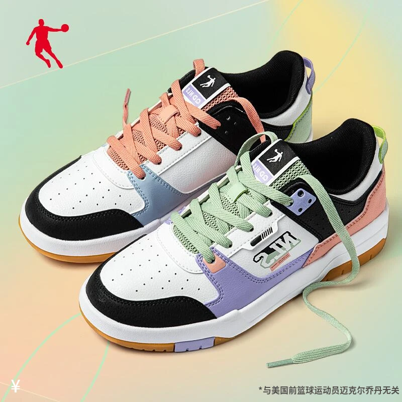 【鸳鸯】中国乔丹女鞋2024秋季新款鸳鸯透气小白鞋百搭韩版运动鞋