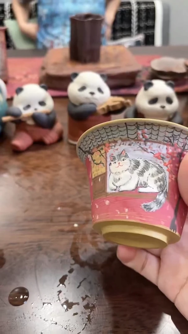 茶壶紫砂故宫墙猫咪盖碗