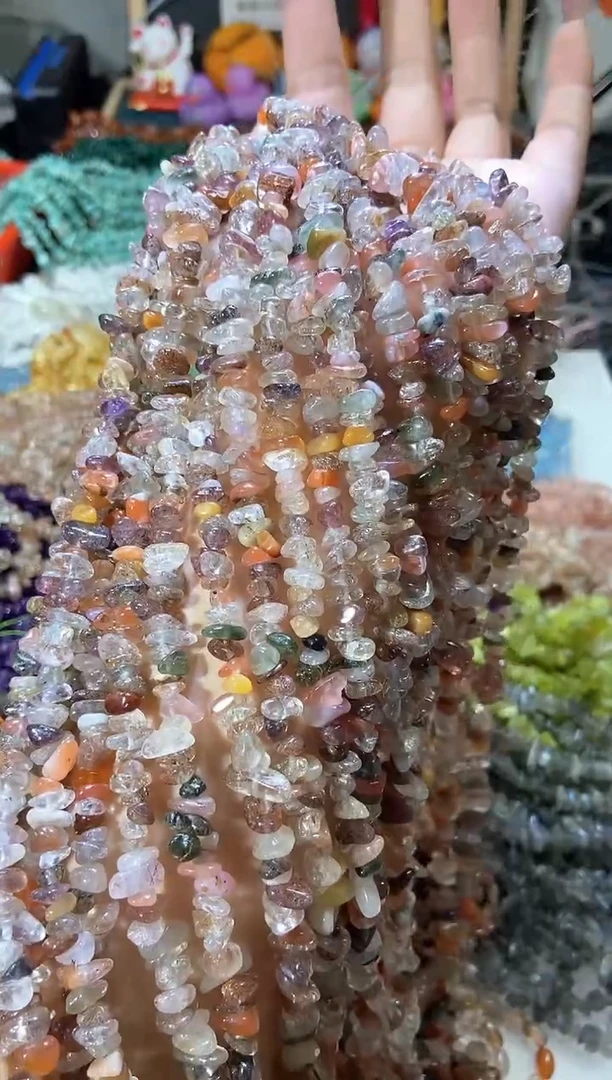 水晶珠宝半成品未镶嵌彩发晶