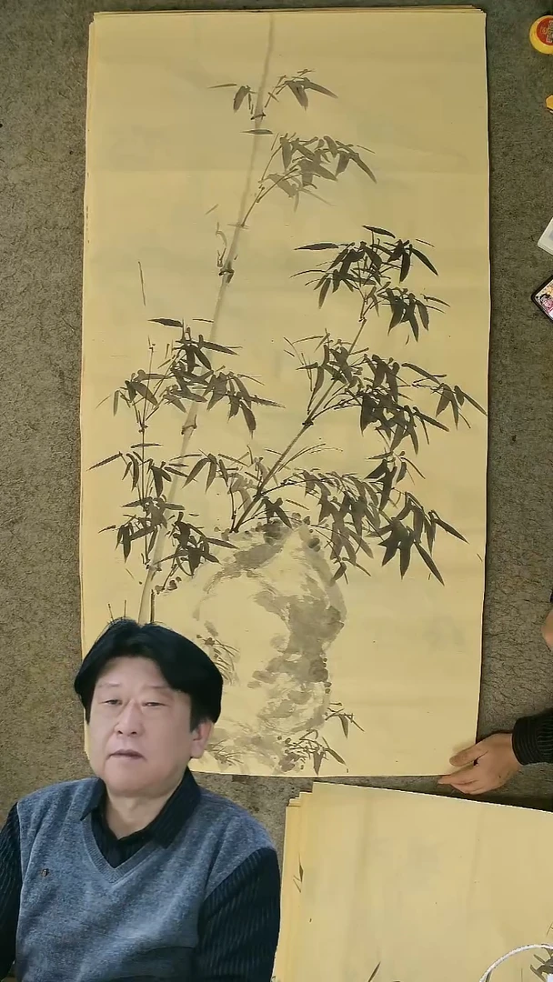 国画四尺整张  墨竹  69*138cm