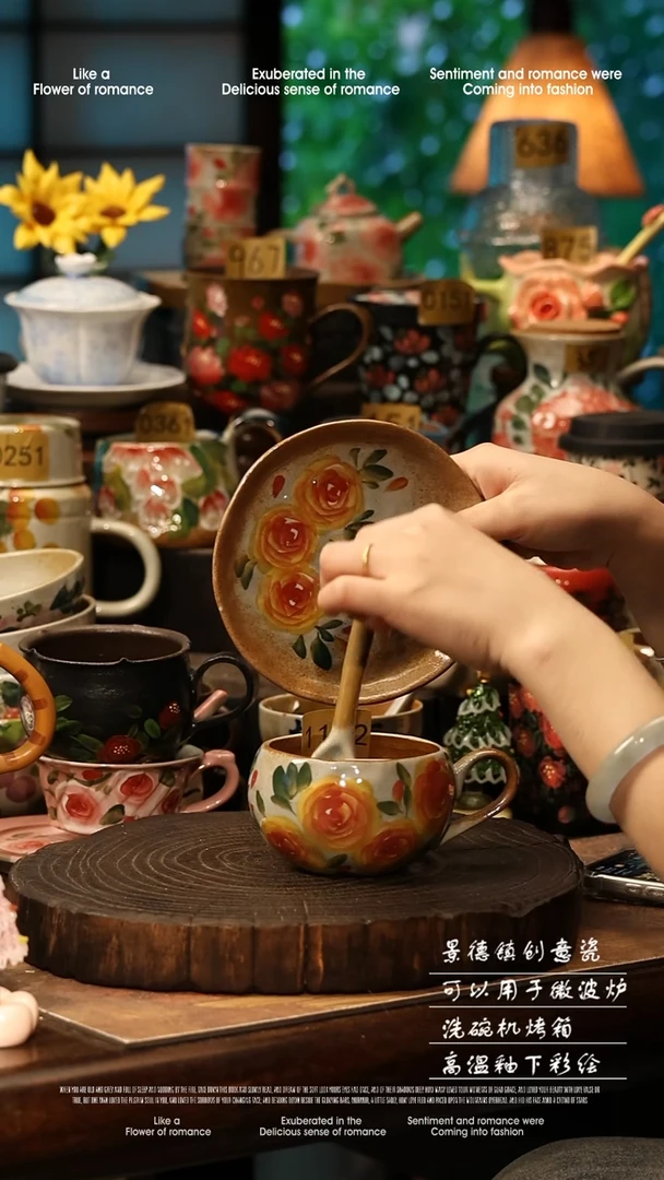 陶瓷景德镇高温釉下彩手工手绘款式