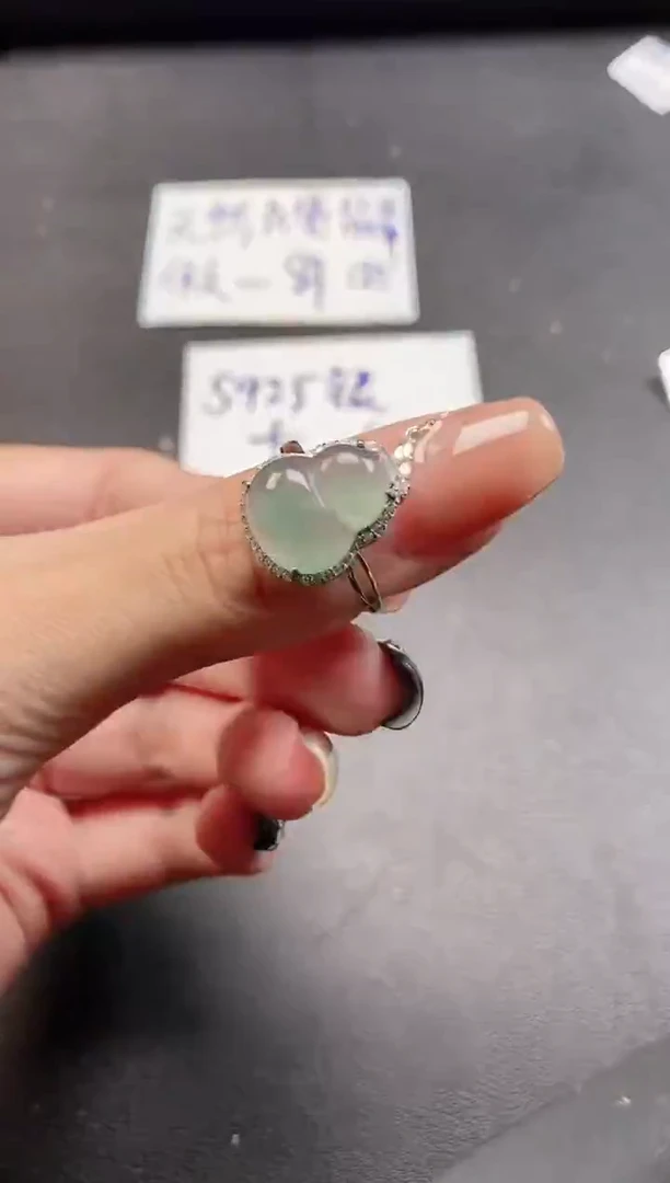 银S925镶嵌戒指翡翠51511